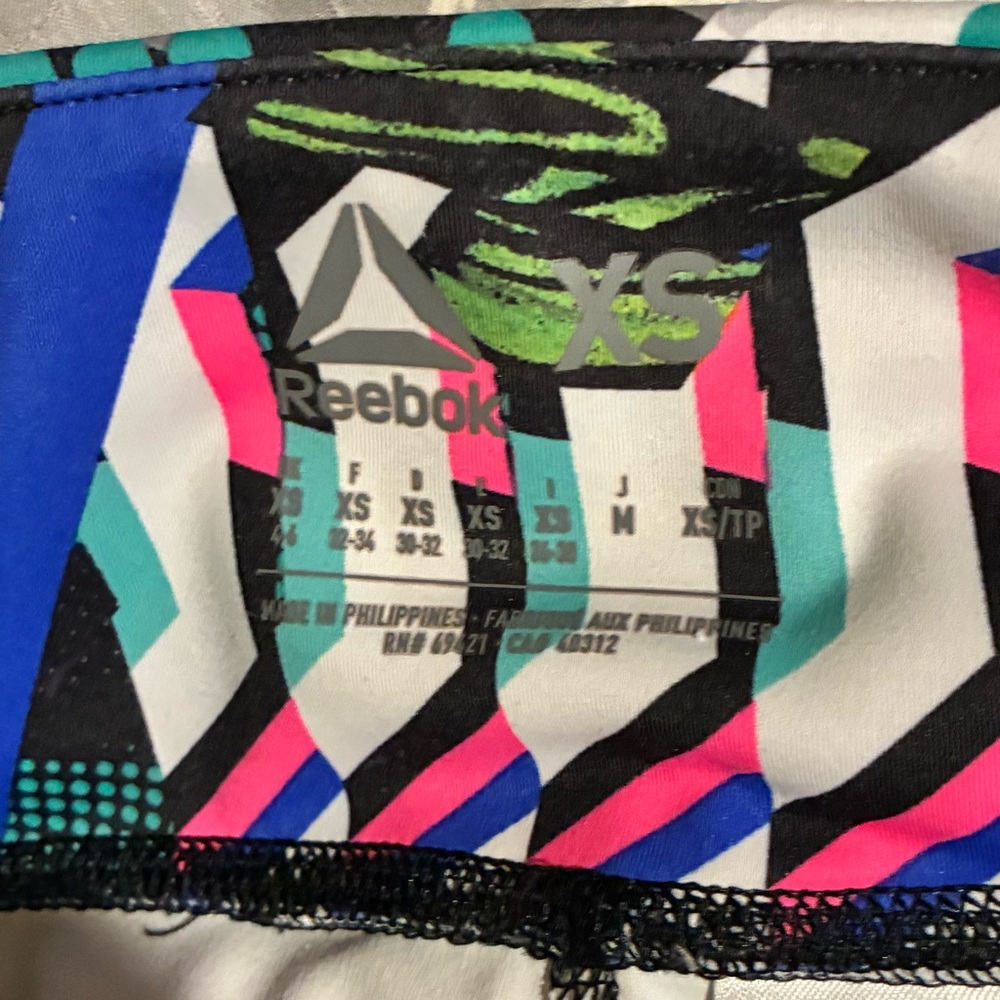 Reebok Sport COMP TIGHT-DIG MAYHEM Colorful Geometric Women's Leggings XS - Picture 8 of 10